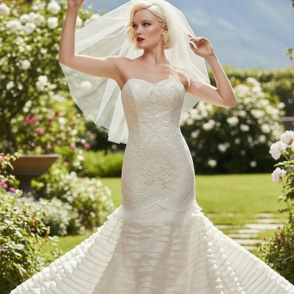 Vintage Kelly Chase Couture Wedding Gown - size 8